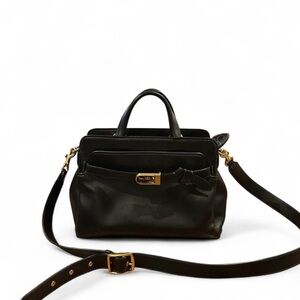 Coach Tate Carryall 29 Black Leather with Gold Tone Hardware